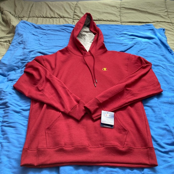 cherry red champion hoodie